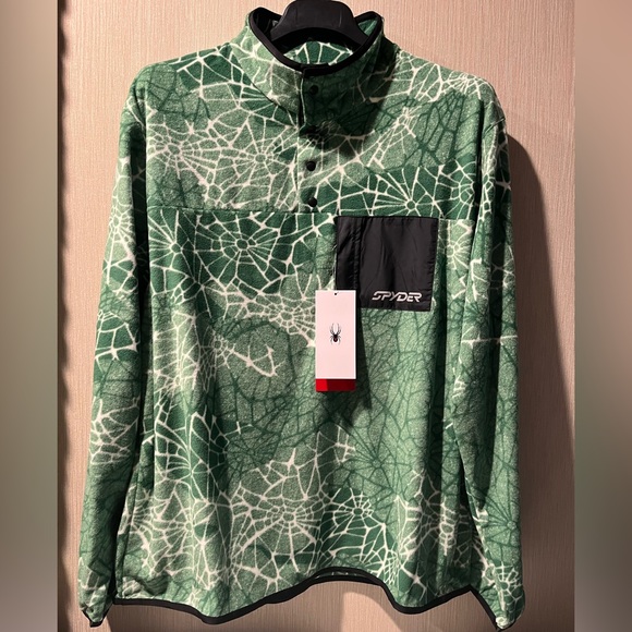 Spyder Snap Lounge Fleece Pullover- Verdant Green Sz XXL Unisex NWT - Picture 5 of 16
